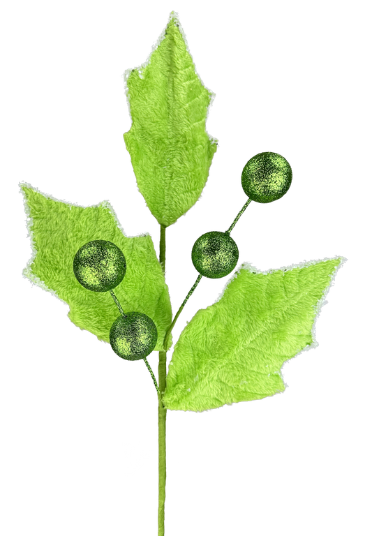 Holly Lvs Ball Spray H28-Green-86031GN
