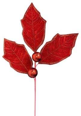 Holly Lvs Spray x 3 H27-RD-86264RD