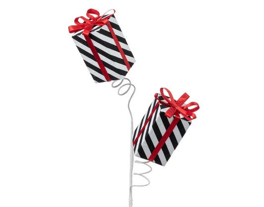 Stripe Giftbox Spray x 2 H28-Black/White-86300BKWT