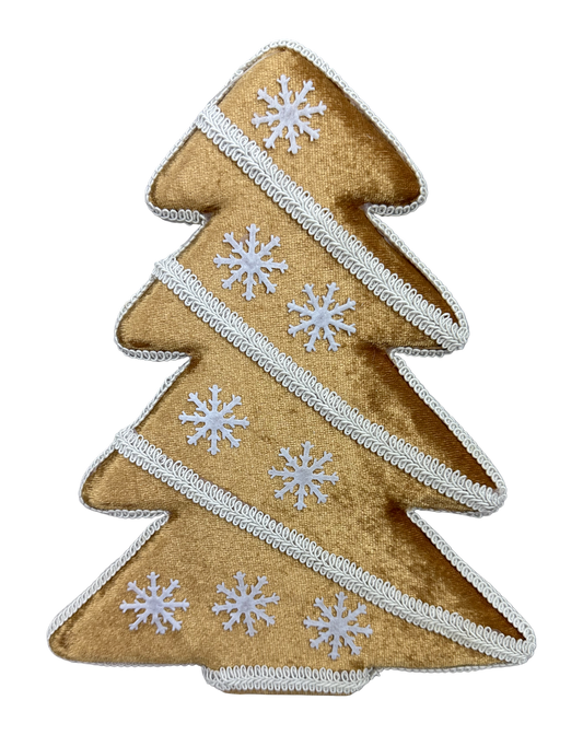 Orn Gingerbread Tree H9.5xW8xD1-Brown/White-86341BNWT-86341BNWT