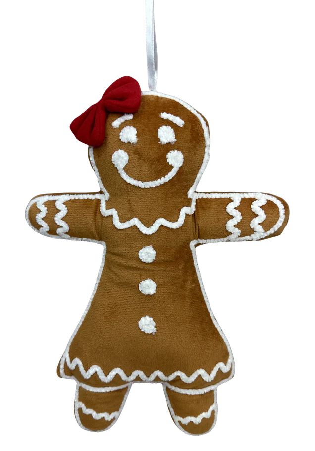 Plush Girl Gingerbread Man H13xW10xD3-Brown-86365GIRL