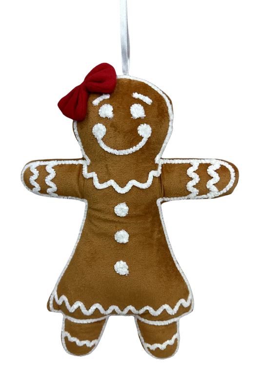 Plush Girl Gingerbread Man H13xW10xD3-Brown-86365GIRL
