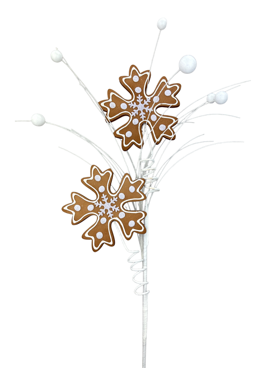 Gingerbread Snowflake Spray x 2 H27-Brown-86449BN