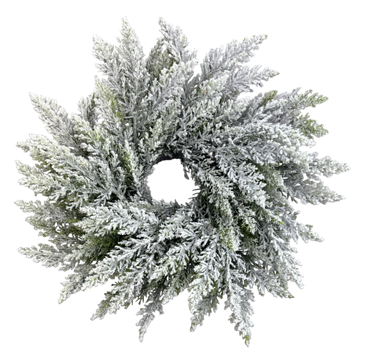 Flocked Pine Mix Cabinet Wreath DIA16 - 86597SNOW