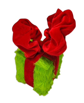 Decor Furry Gift Box Sm H6xW4.5xD4.5-GN-86716GN