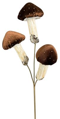 Velvet Mushroom Pick x 3 H18-BN-86823BN
