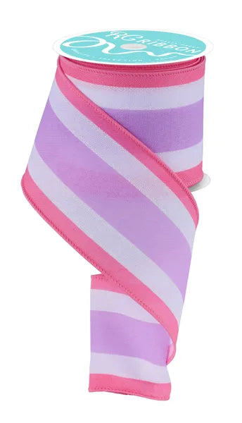 3.25" x 10yd Faux 3-In-1 Vertical Stripe-Lt Lavender/White/Lt Pink-RGF1982G6