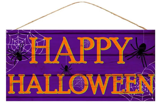 12.5"Lx6"W Happy Halloween-Purple/Orange-AP8149