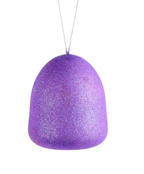 5"H x 4.25"Dia Glitter Gumdrop Ornament-Lavender-XJ711813