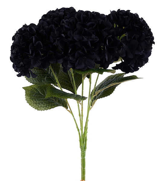 18.5"L FABRIC HYDRANGEA BUSH X5- BLACK- FN175502