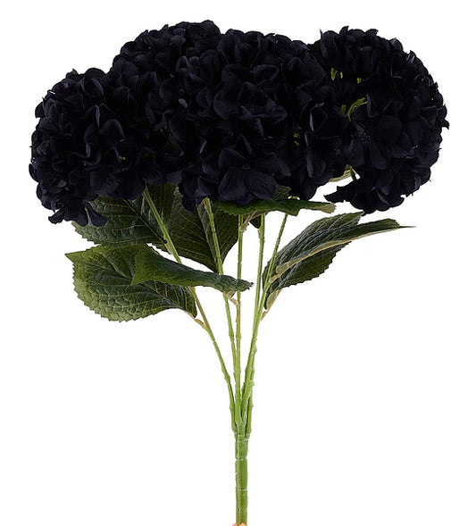 18.5"L FABRIC HYDRANGEA BUSH X5- BLACK- FN175502