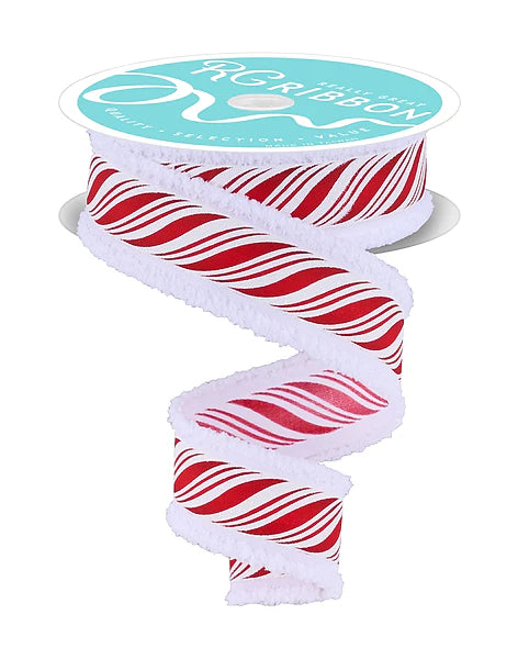 1.5"X10YD PEPPERMINT TWIST/DRIFT- WHITE/RED/SILVER- RGC828727