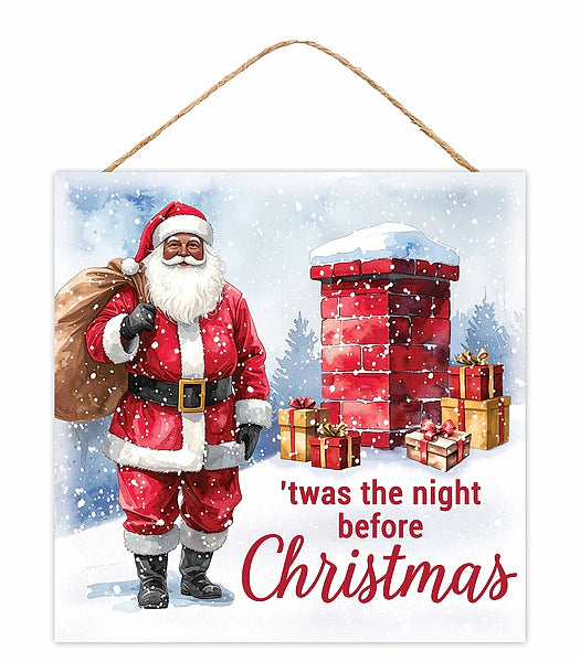 10"SQ MDF THE NIGHT BEFORE CHRISTMAS- WHITE/BLK/RED/DK SKIN- AP746802