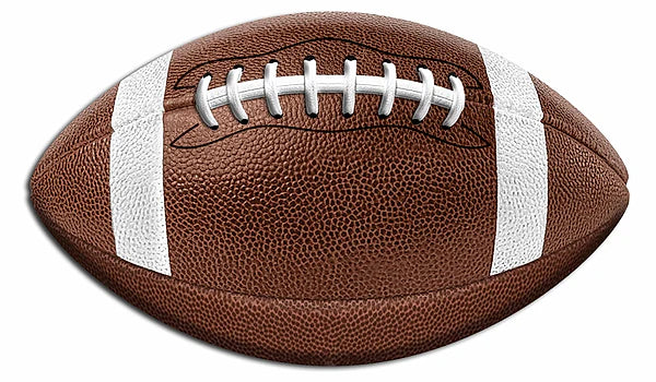 11"L X 6.5"H EMBOSSED FOOTBALL SIGN- BROWN/WHITE- MD188404