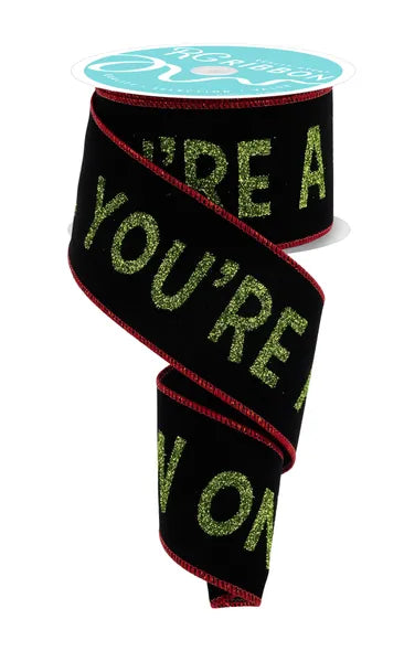 2.5" x 10yd You're A Mean One/Velvet-Black/Lime/Red-RGC1811YT