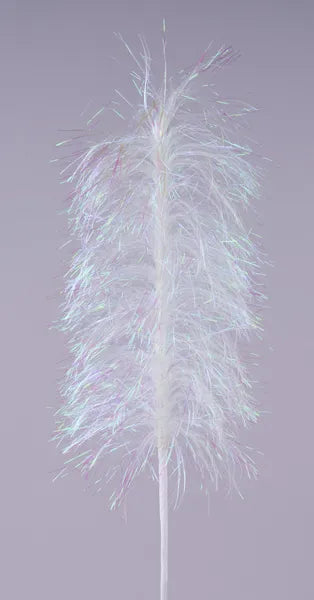 27"L Iridescent Tinsel Spike-White-XS144927