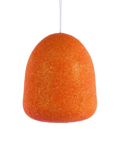 5"H x 4.25"Dia Glitter Gumdrop Ornament-Orange-XJ711820