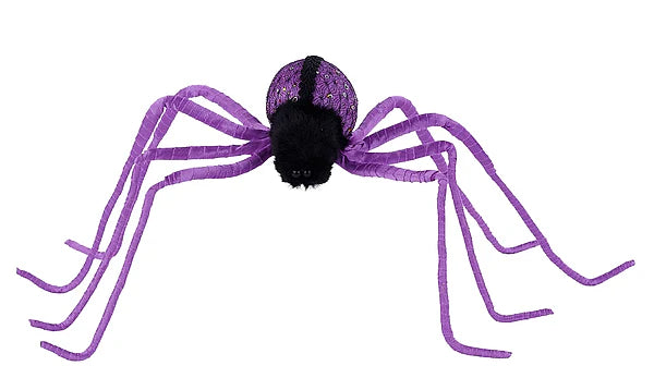 29.5"L X 5.75"W VELVET/LACE SPIDER- PURPLE- HH404823