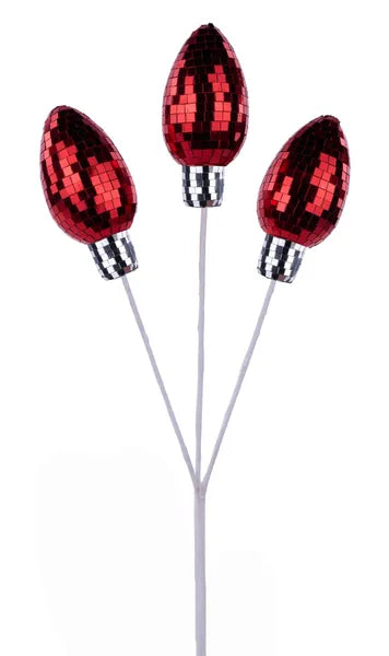 16.75"L Mirror Light Bulb Pick x 3-Red-XS143924