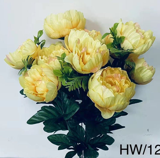 PEONY BUSH X 12 YELLOW - 95632