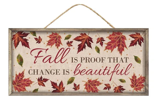 12.5"L X 6"H FALL IS PROOF-RED/BROWN/CREAM/ORG-AP7861