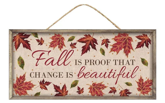 12.5"L X 6"H FALL IS PROOF-RED/BROWN/CREAM/ORG-AP7861
