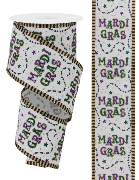 2.5" x 10yd Mardi Gras/Beads/Stripe-White/Mardi Gras-RGA883527