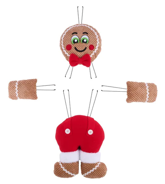 4 Pc 21"H Gingerbread Boy Decor Kit- Brown/Red/White-XC636024