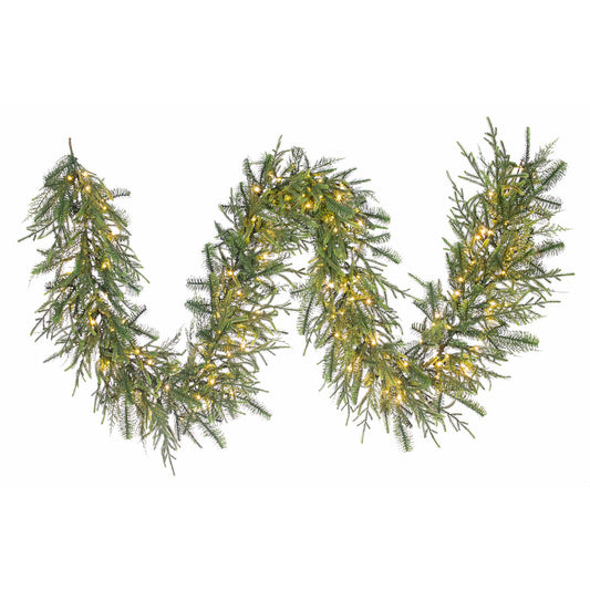 6 FOOT LIGHTED NORFOLK NOBLE CEDAR MIX GARLAND - 265993