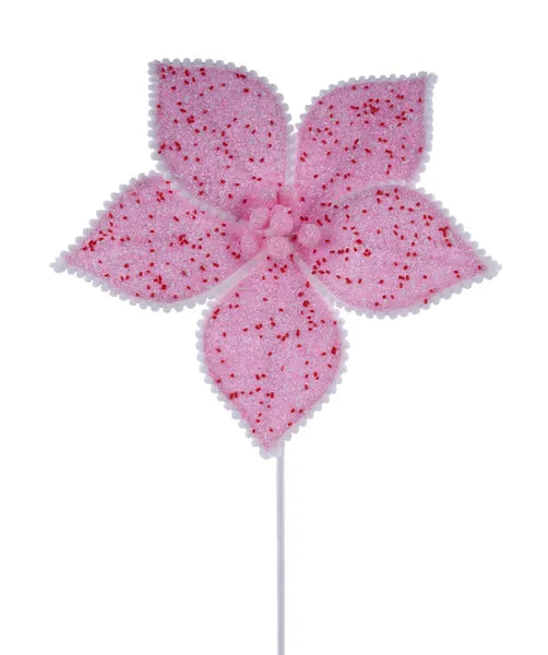 22"L Glttr/Sprinkles/Snowball Poinsettia-Pink/Red/White-XS4171J8