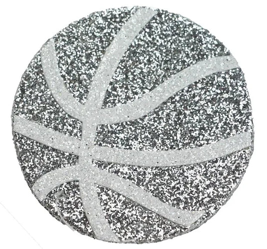 3"Dia Glitter Basketball-Silver/White-MD0658A8