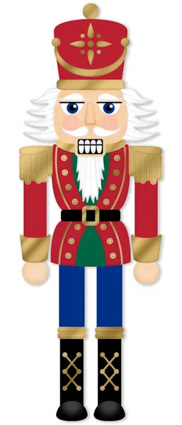 12"H x 4"L Traditional Nutcracker Sign-Beige/Red/White/Gold-MD167027