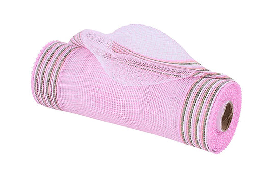 10"X10YD BORDER STRIPE MESH- BLUSH/WHITE/SAGE/PINK- RE85063J
