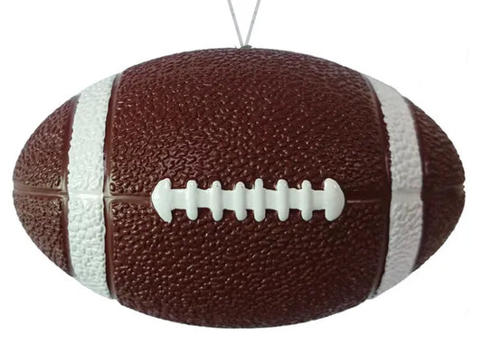 4.75"L PAINTED FOOTBALL W/HANGER-BROWN/WHITE-MS132804