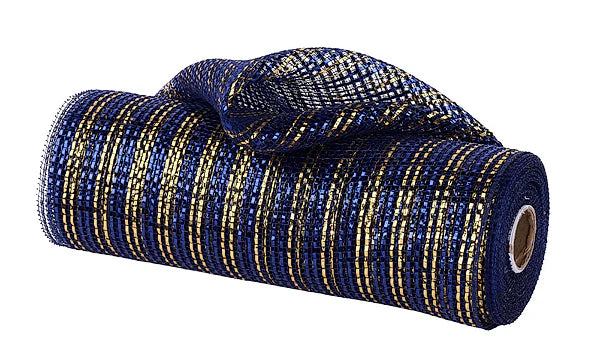 10.25"X10YD WIDE FOIL MESH- NAVY BLUE/GOLD- RE8017CF