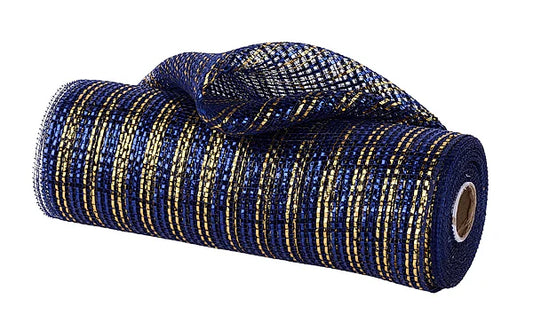10.25"X10YD WIDE FOIL MESH- NAVY BLUE/GOLD- RE8017CF