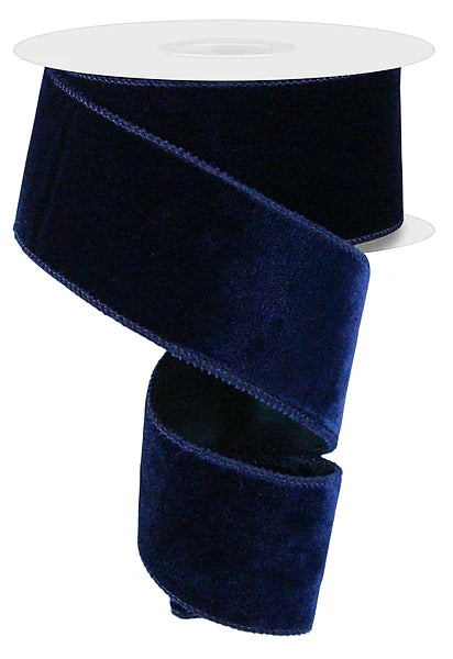 2.5"X10YD DELUXE VELVET/SATIN BACKING- NAVY BLUE- RGE165919
