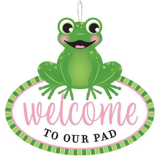 12"LX11"H WELCOME TO OUR PAD FROG SIGN - AP7106