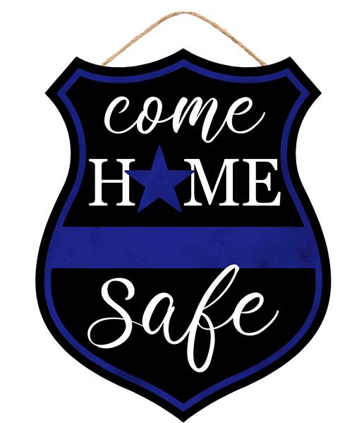 12"H X 9.5"W HOME SAFE POLICE SIGN - BLUE/BLACK/WHITE - AP7116