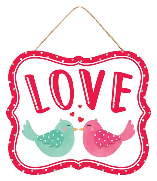 10.5"L x 9"H Love Birds Fancy Frame Sign -AP7177