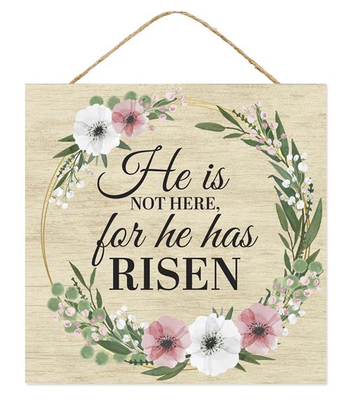 10"SQ HE IS NOT HERE, FOR HE HAS RISEN - CREAM/GRN/PINK/WHITE/BLK - AP7265