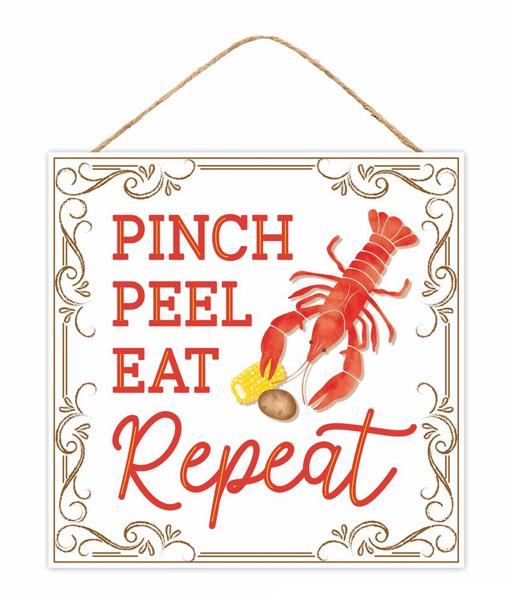 10"SQ PINCH PEEL EAT REPEAT SIGN - AP7343