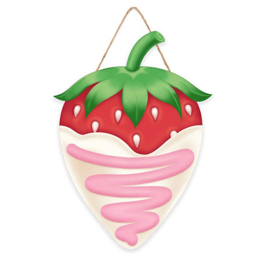 12"H X 9"L CHOCOLATE STRAWBERRY SIGN - WHITE, RED, PINK, GREEN - AP738478