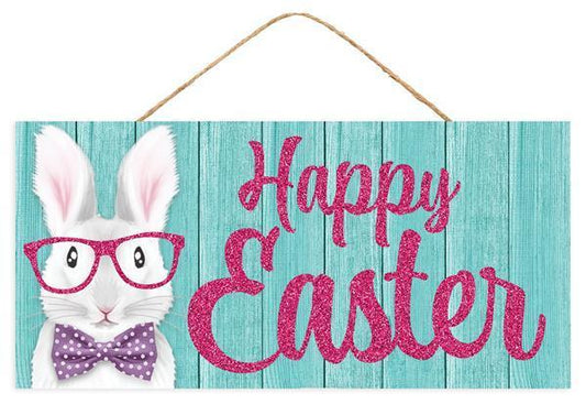 12.5"LX6"H HAPPY EASTER BUNNY SIGN - AP7847