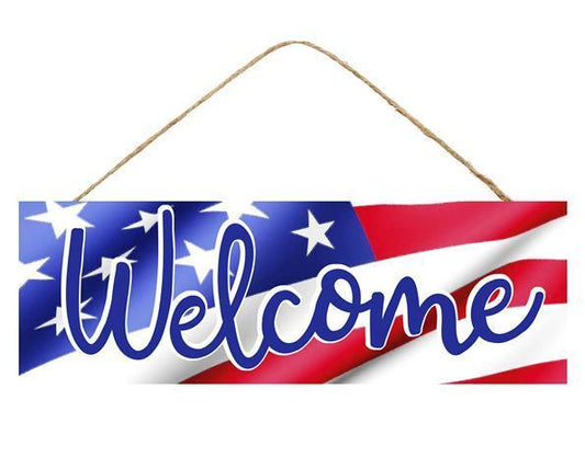 15"L X 5"H WELCOME/FLAG SIGN - AP8036