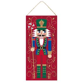 12.5"H X 6"L NUTCRACKER W/CANDY SIGN - RED/BLUE/GREEN - AP8545