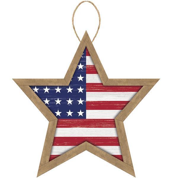 12"LX11.75"H MDF STARS AND STRIPES SIGN - AP8705