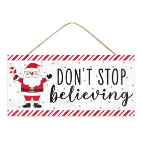 12.5"L X 6"H DON'T STOP BELIEVING SIGN - WHITE/RED/BLACK - AP8832