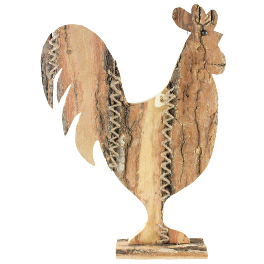 18.5"H OAK BARK ROOSTER - NATURAL BROWN - AW9316