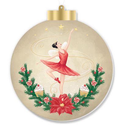 5.5"H DBL-SIDED NUTCRACKER OR BALLERINA ORNAMENT - EMRLD/RED/GOLD/WHT/BLK - XJ0078